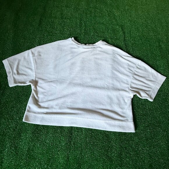 Puma Short Sleeve Crew Neck Classics Towelling Oversized Cream T-Shirt Size M - Picture 9 of 14